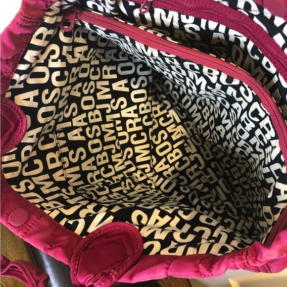 MARC JACOBS LARGE Workwear Hot Pink Quilted Tote Bag with Embroidered Logo - Picture 5 of 11